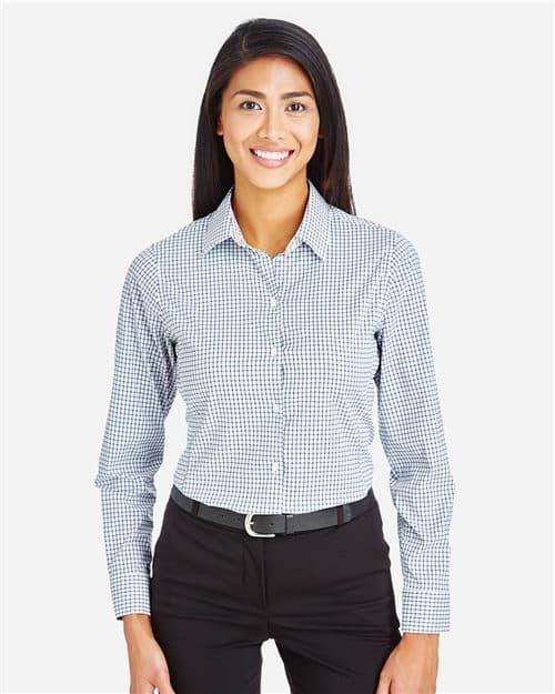 Women's CrownLux Performance® Micro Windowpane Woven Dress Shirt
