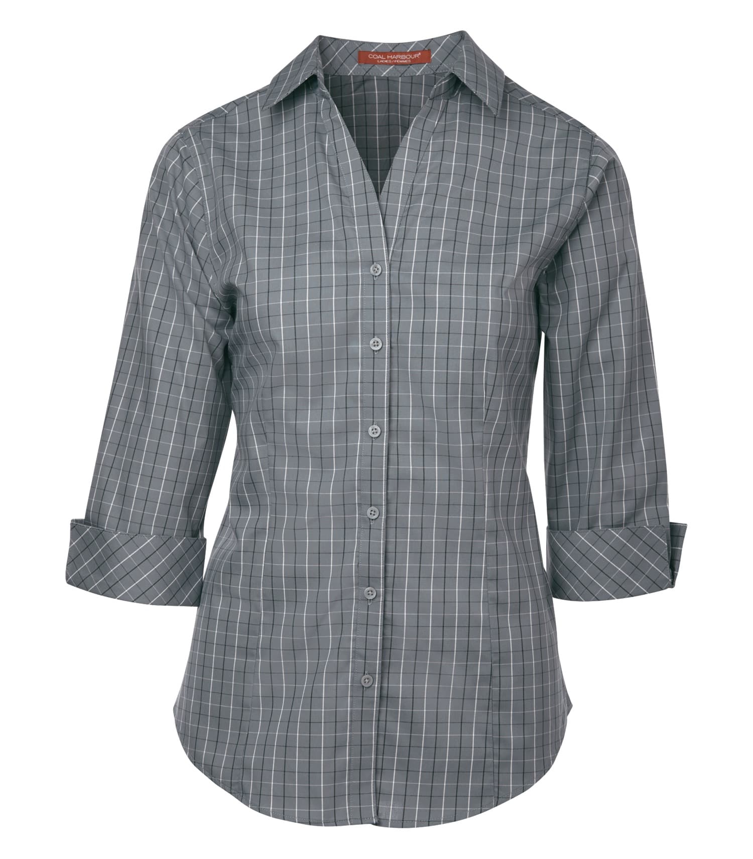 COAL HARBOUR® TATTERSALL CHECK WOVEN LADIES' SHIRT