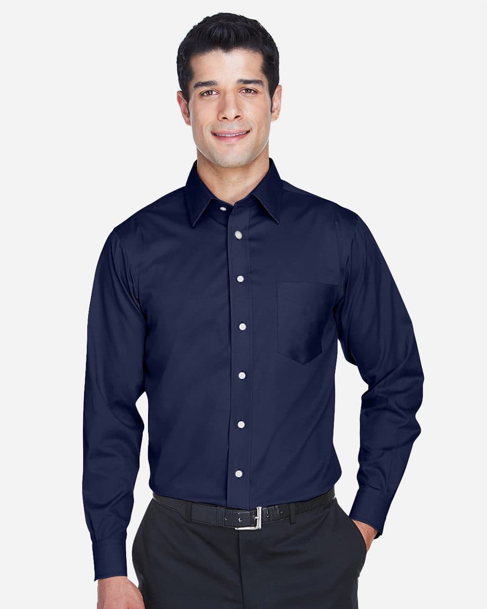 Men's Crown Collection® Solid Stretch Twill Woven Dress Shirt